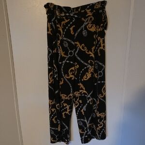 Goddess Black and Gold Wide Leg Pants